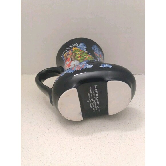 Vintage Mohaba GmbH Christmas Boot Mug Blue Winter Wonderland Santa Snowman 4" - Picture 5 of 10